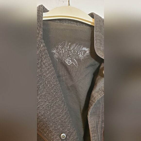 Size 8 Olsen Europe Brown Corduroy Blazer Jacket and Textured Fabric 98% Cotton - Picture 11 of 13